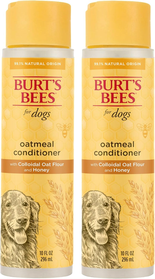 Oatmeal Dog Conditioner with Colloidal Oat Flour and Honey, 95% Natural Origin Formulas, Gentle Canine Conditioning Formula for Itchy Dogs, 2Pk, 10 Oz