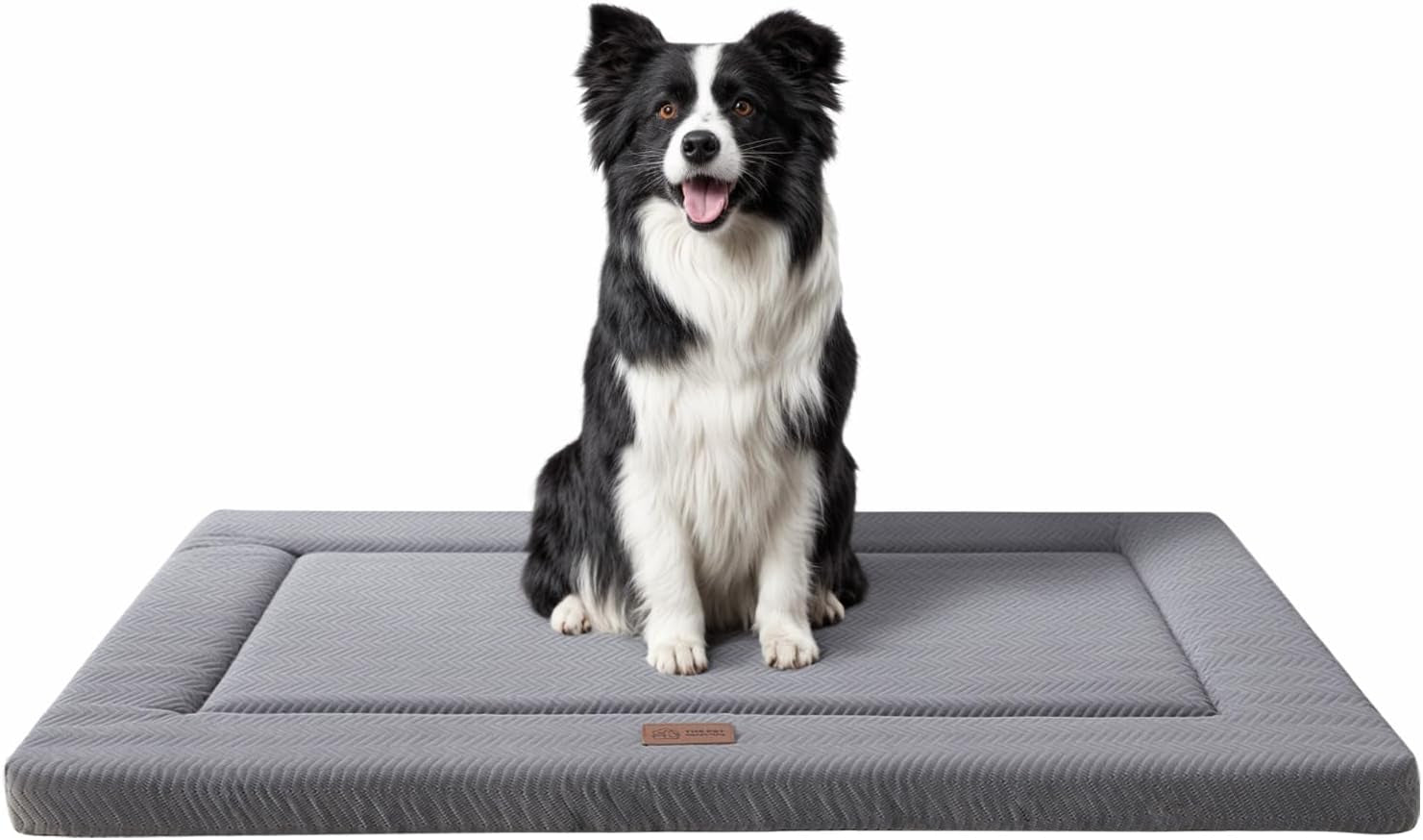 Dog Bed for Crate, Medium/Large Dogs Crate Bed with Soft Wavy Plush Comfortable Anti-Slip Kennel Pad Washable Pet Beds Mat for Dogs & Cats, Grey