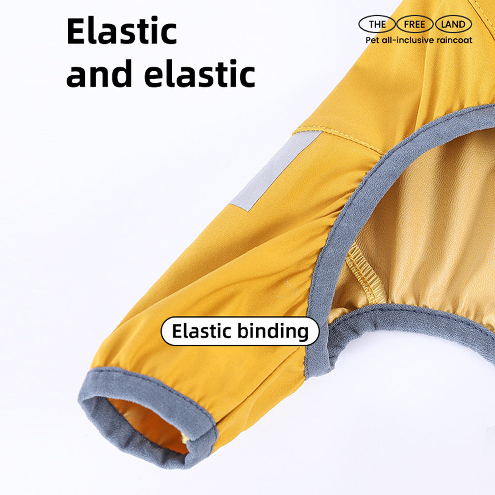 Dog Raincoat with Reflective, Waterproof Dog Rain Jacket with Hood, Leash Hole, Reflective Strap for Small Medium Dogs, Lightweight Puppy Clothes