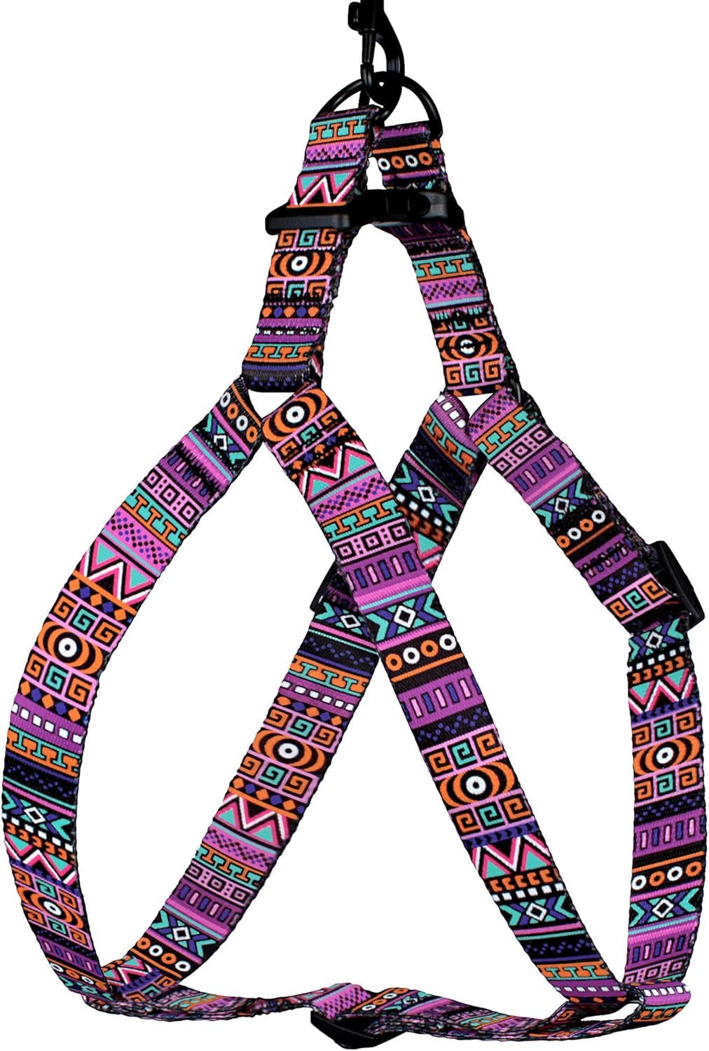Adjustable Dog Harness Tribal Pattern Step-In Small Medium Large, Comfort Harness for Dogs Puppy Outdoor Walking (Tribal, Large)