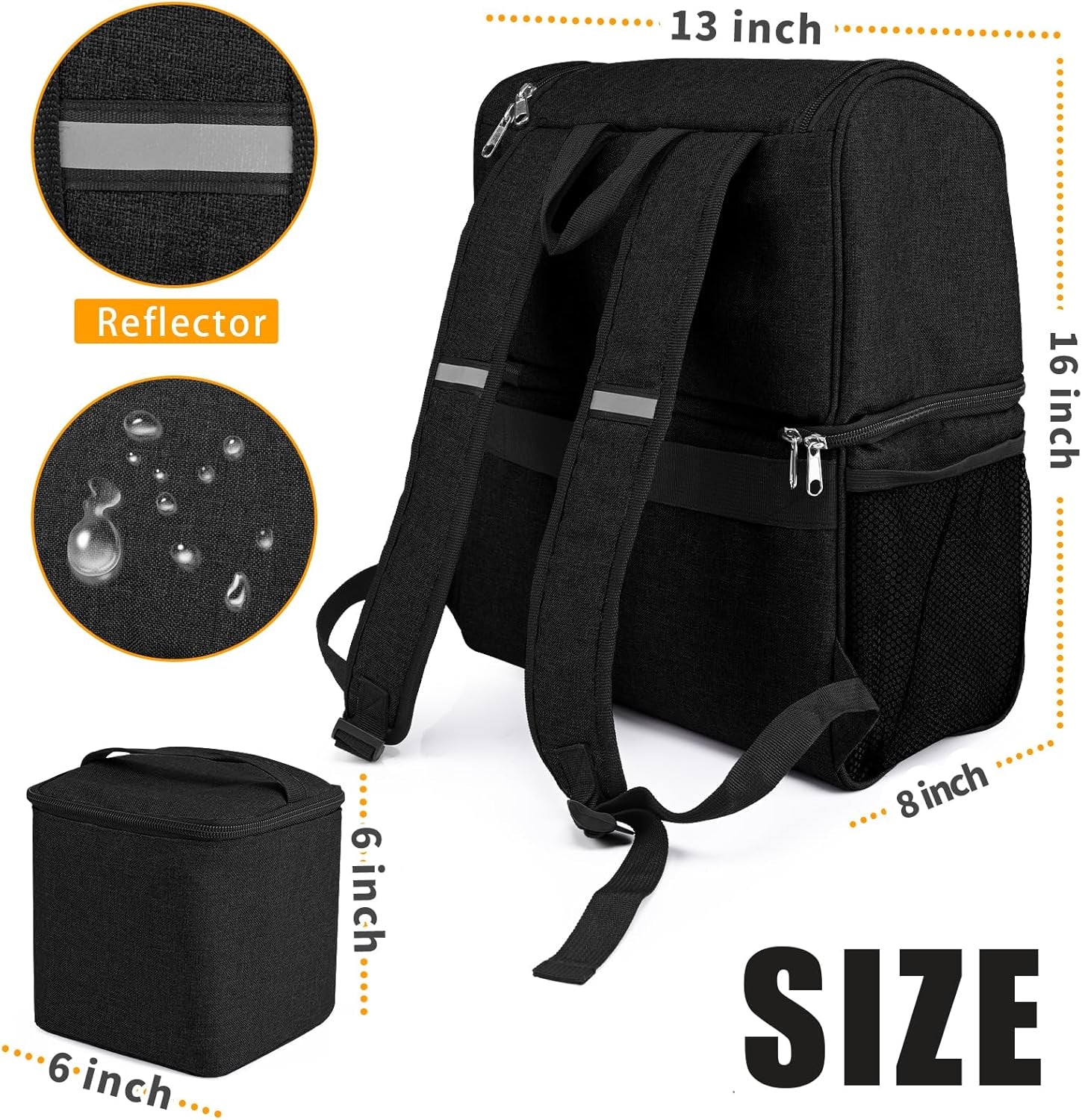 Dog Travel Bag for Supplies with Food Container Bag Dog Travel Backpack for Hiking Overnight Camping Trip Black