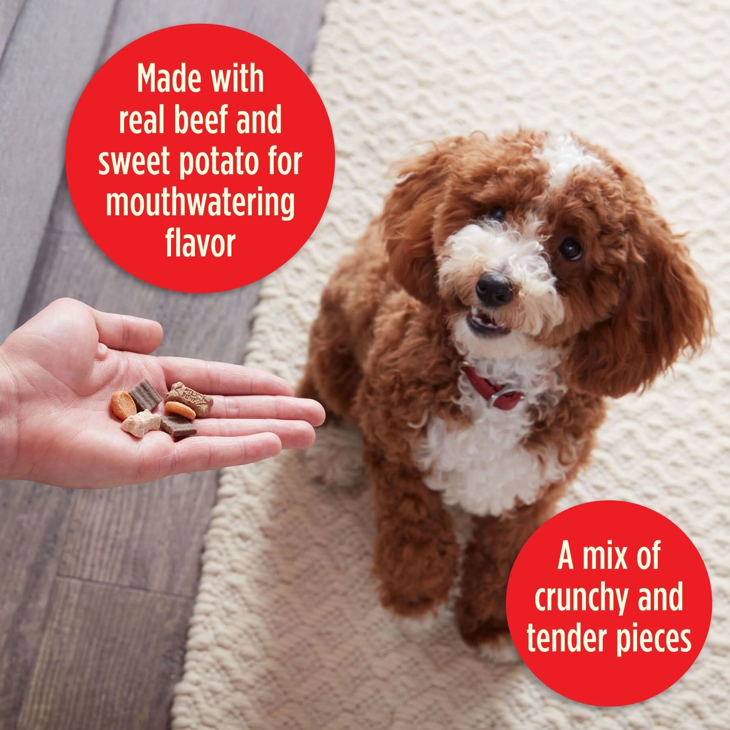 Milk Bone Trail Mix with Real Beef & Sweet Potato, Crunchy & Chewy Dog Treats, 20 Oz
